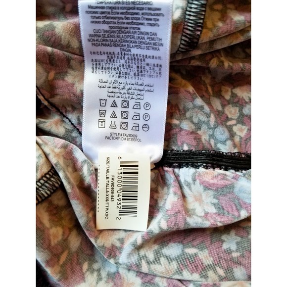 BCBGeneration Black Burgundy Blue Stretch Floral Romper  Ruffles Pockets XXS - Picture 4 of 4